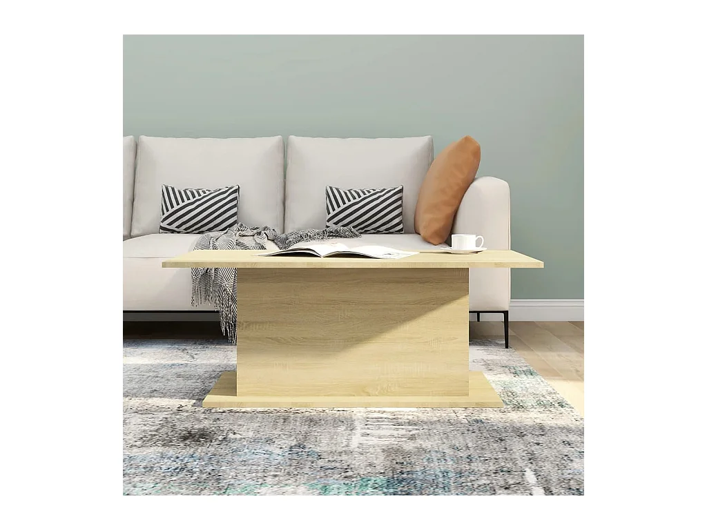 Mesa de centro | Mesa de apoio 102x55.5x40 cm derivados madeira carvalho sonoma