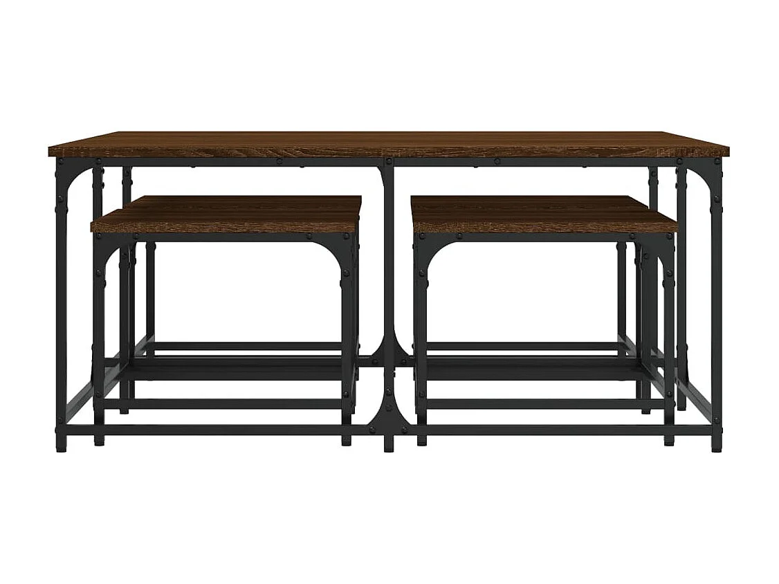 Mesa de centro-Mesa auxiliar con 6 troncos madera maciza de acacia 35 cm SHL3760