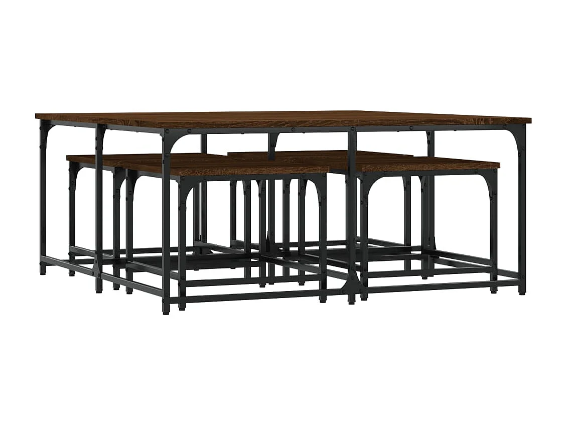 Mesa de centro-Mesa auxiliar con 6 troncos madera maciza de acacia 35 cm SHL3760