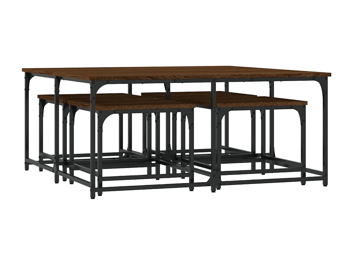 Satztische 5 Stk. Braun Eichen-Optik Holzwerkstoff SHL89746