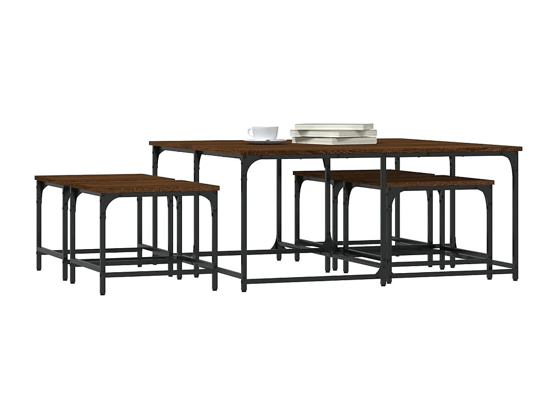 Satztische 5 Stk. Braun Eichen-Optik Holzwerkstoff SHL89746