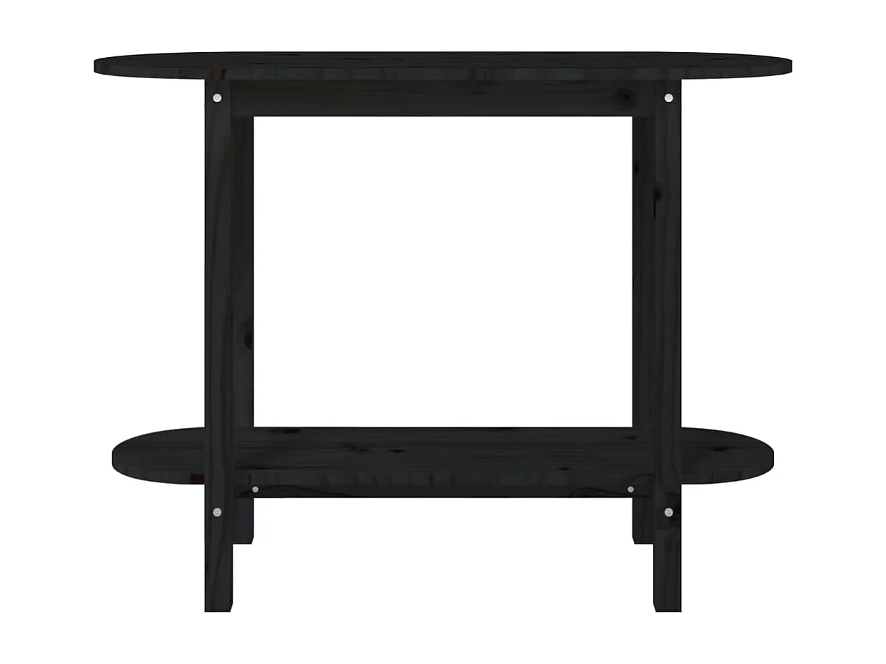 Couchtisch-Beistelltische-Sofatisch Schwarz 110x40x80 cm Massivholz Kiefer SHL57468