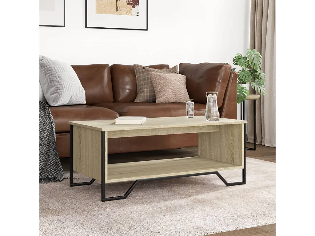 Couchtisch-Wohnzimmertisch-Beistelltische Sonoma-Eiche 100x51x40 cm Holzwerkstoff SHL76674