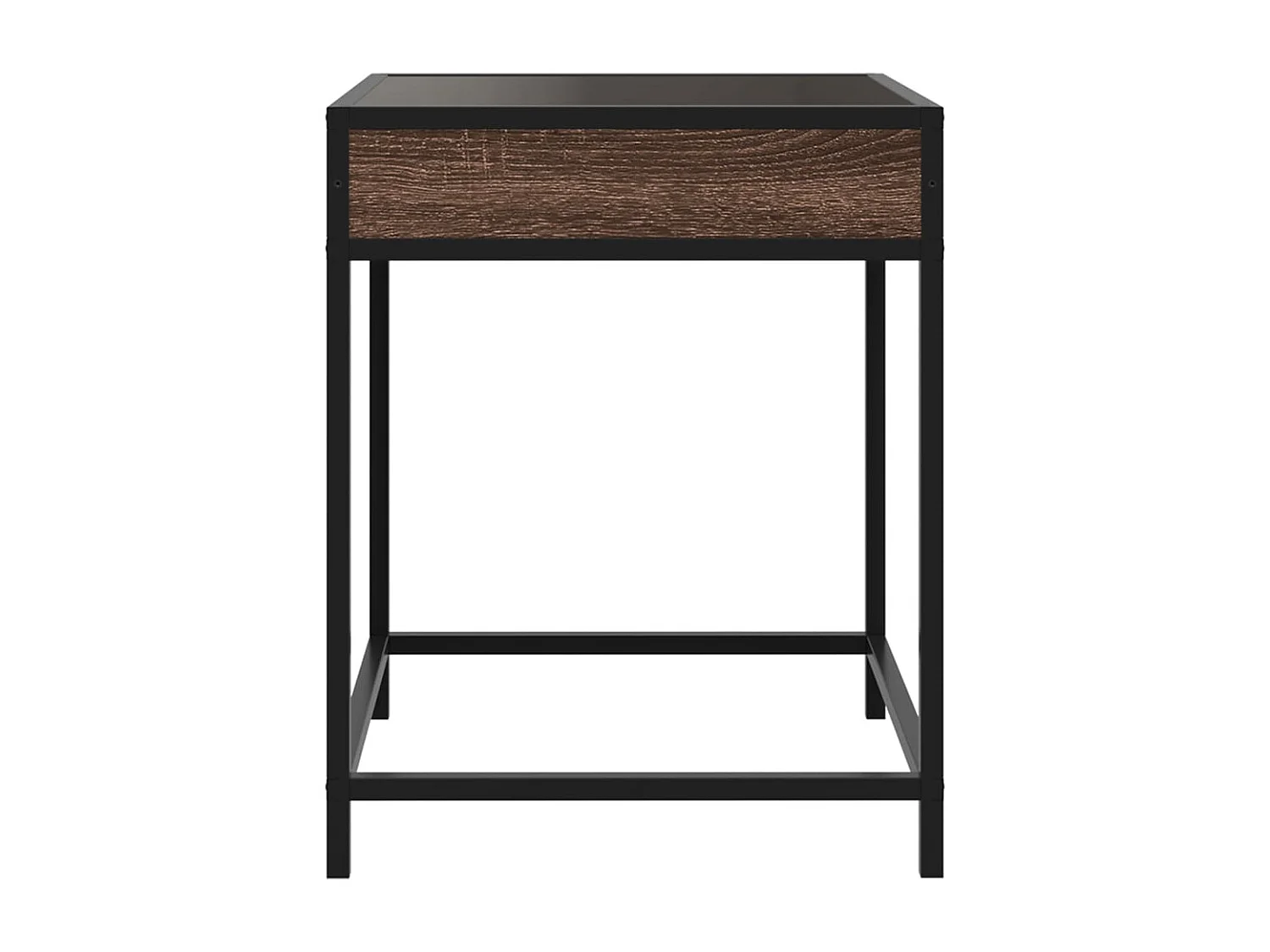 Mesa de centro-Mesa auxiliar madera de ingeniería negra 102x55x42 cm SHL4269