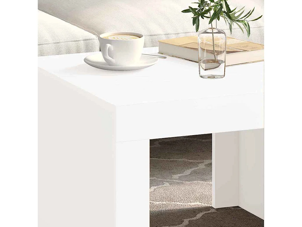 Mesa de centro | Mesa auxiliar de madera maciza de mango gris claro 80x50x40 cm SHL409295