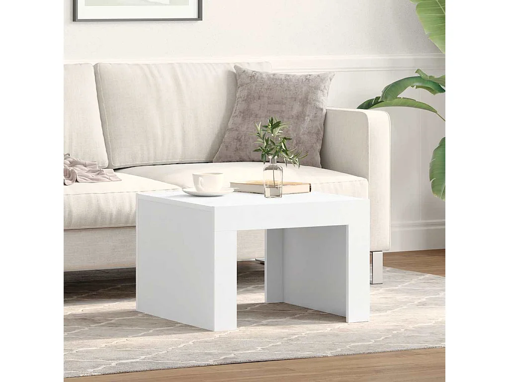 Mesa de centro | Mesa auxiliar de madera maciza de mango gris claro 80x50x40 cm SHL409295