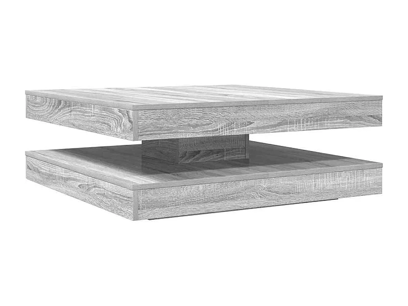 Mesa de centro | Mesa de apoio rotativa a 360 graus 90x90x34.5 cm sonoma cinza