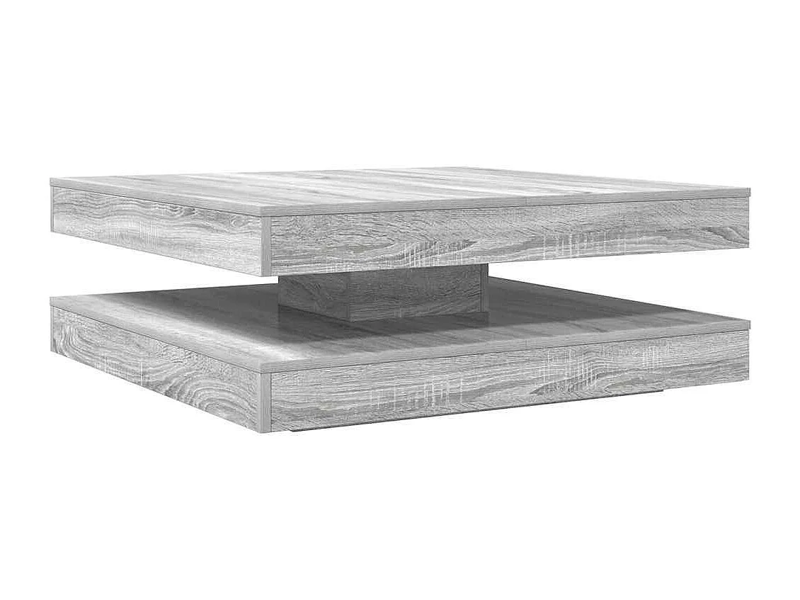 Table basse salon-Table d'appoint rotative à 360 degrés sonoma gris 90x90x34,5 cm SHL47134