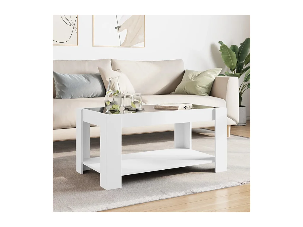 Mesa de centro-Mesa auxiliar madera contrachapada roble ahumado 100x60x42 cm SHL7933