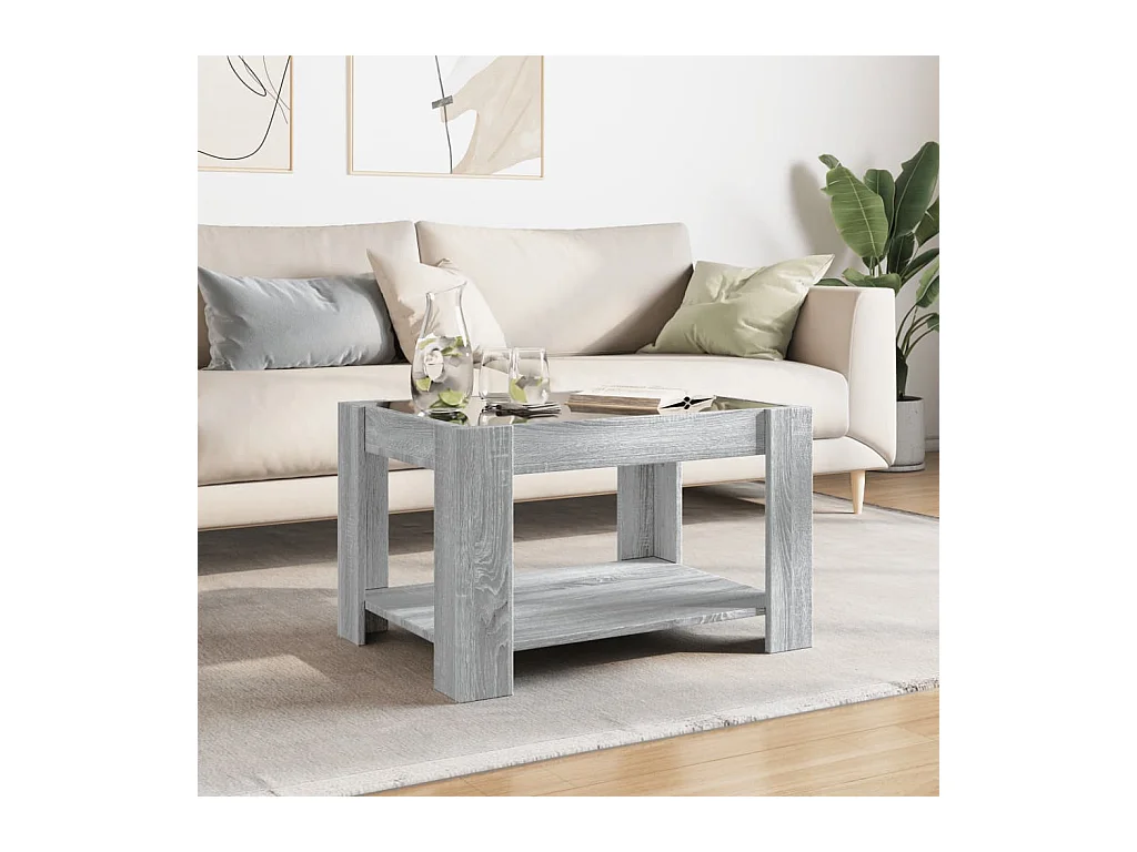 Mesa de centro-Mesa auxiliar madera contrachapada roble ahumado 100x50x36 cm SHL103613