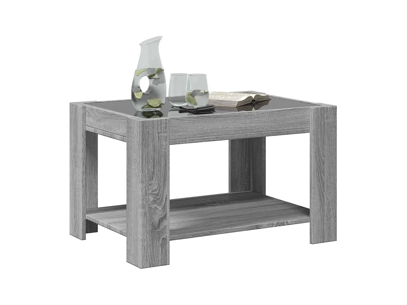 Mesa de centro-Mesa auxiliar madera contrachapada roble ahumado 100x50x36 cm SHL103613