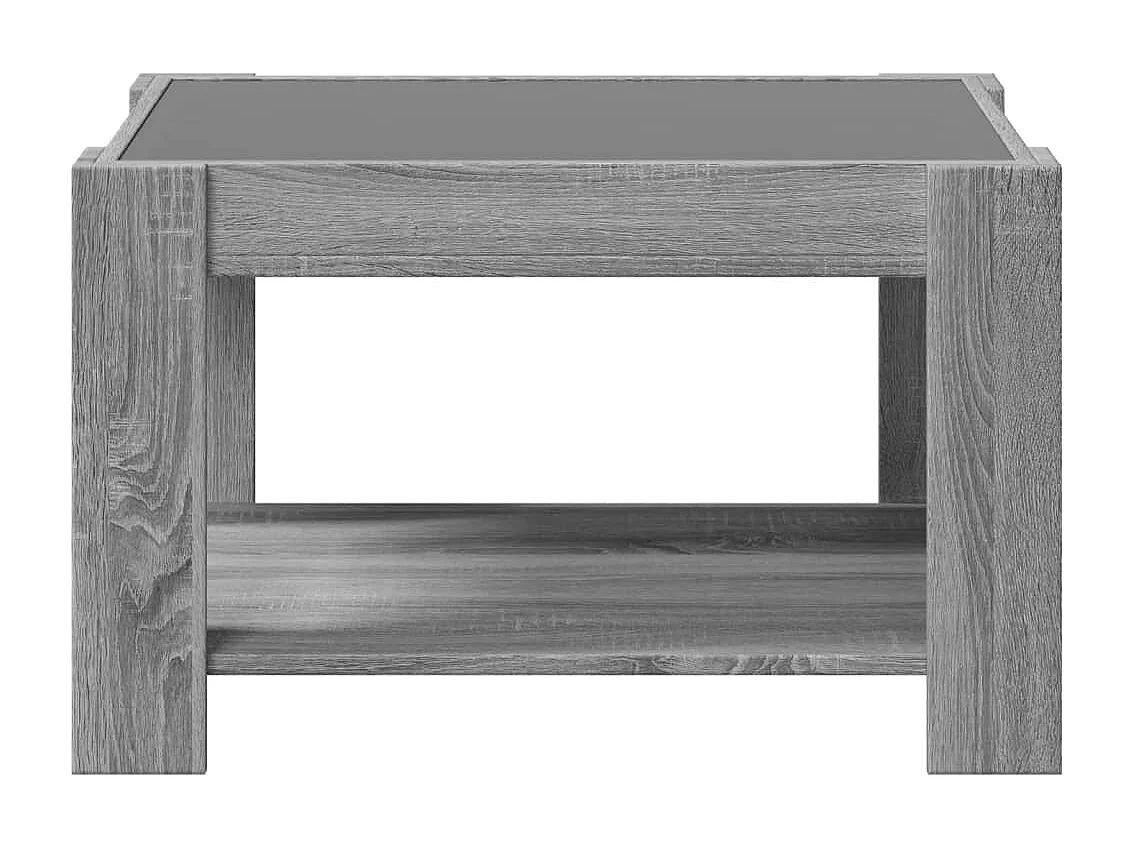 Tavolino da Salotto-Tavolino da Caffè con LED Grigio Sonoma 73x53x45 cm Multistrato SHL84592