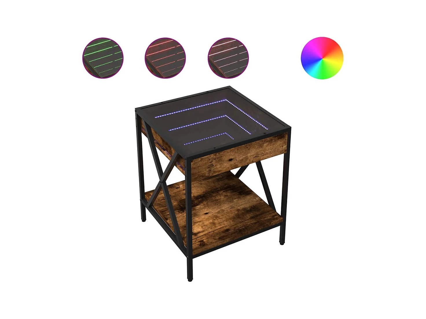 Mesa de centro-Mesa auxiliar madera de ingeniería roble ahumado 102x55x43 cm SHL680098