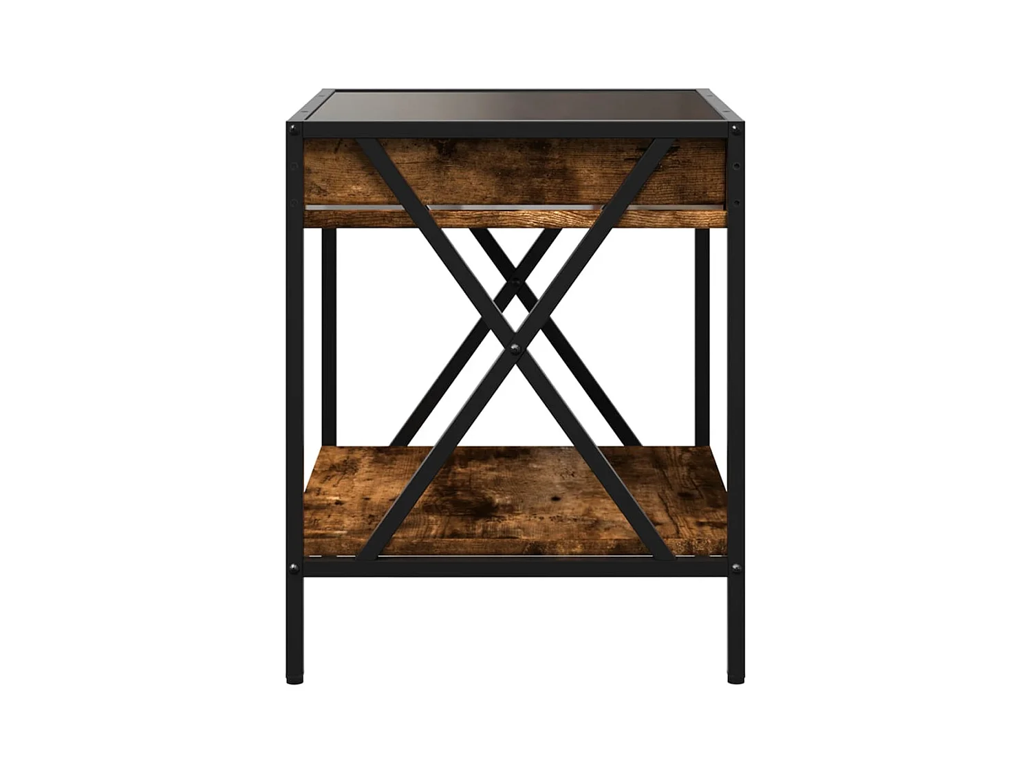 Mesa de centro-Mesa auxiliar madera de ingeniería roble ahumado 102x55x43 cm SHL680098