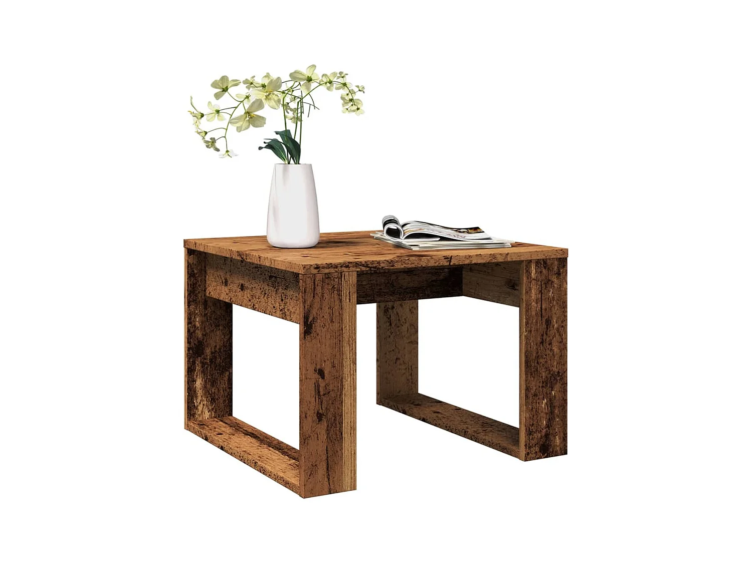 Mesa de centro-Mesa auxiliar piedra real textura de mármol verde 60x60x35 cm SHL3613