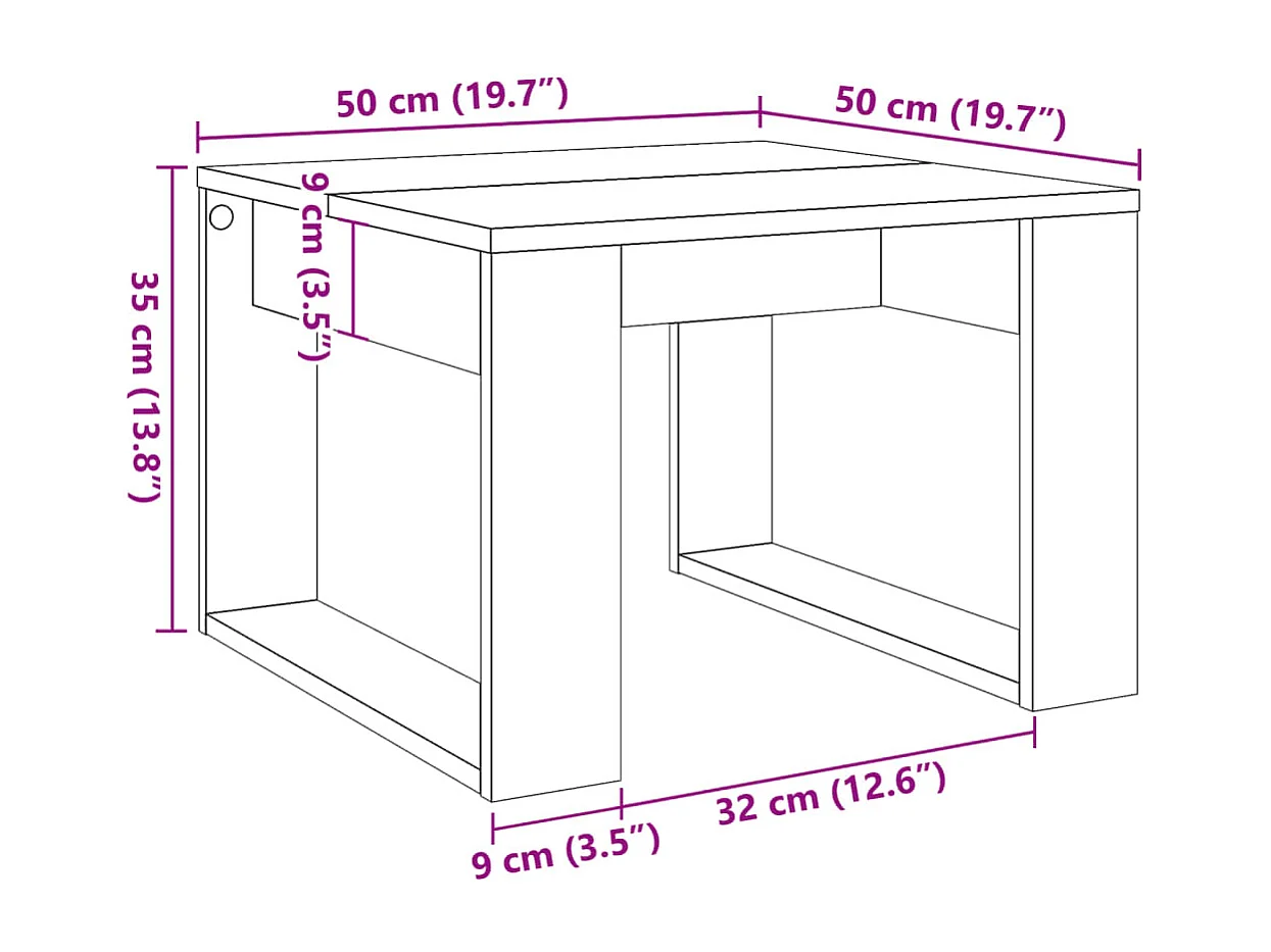 Beistelltisch Altholz-Optik 50x50x35 cm Holzwerkstoff SHL54496