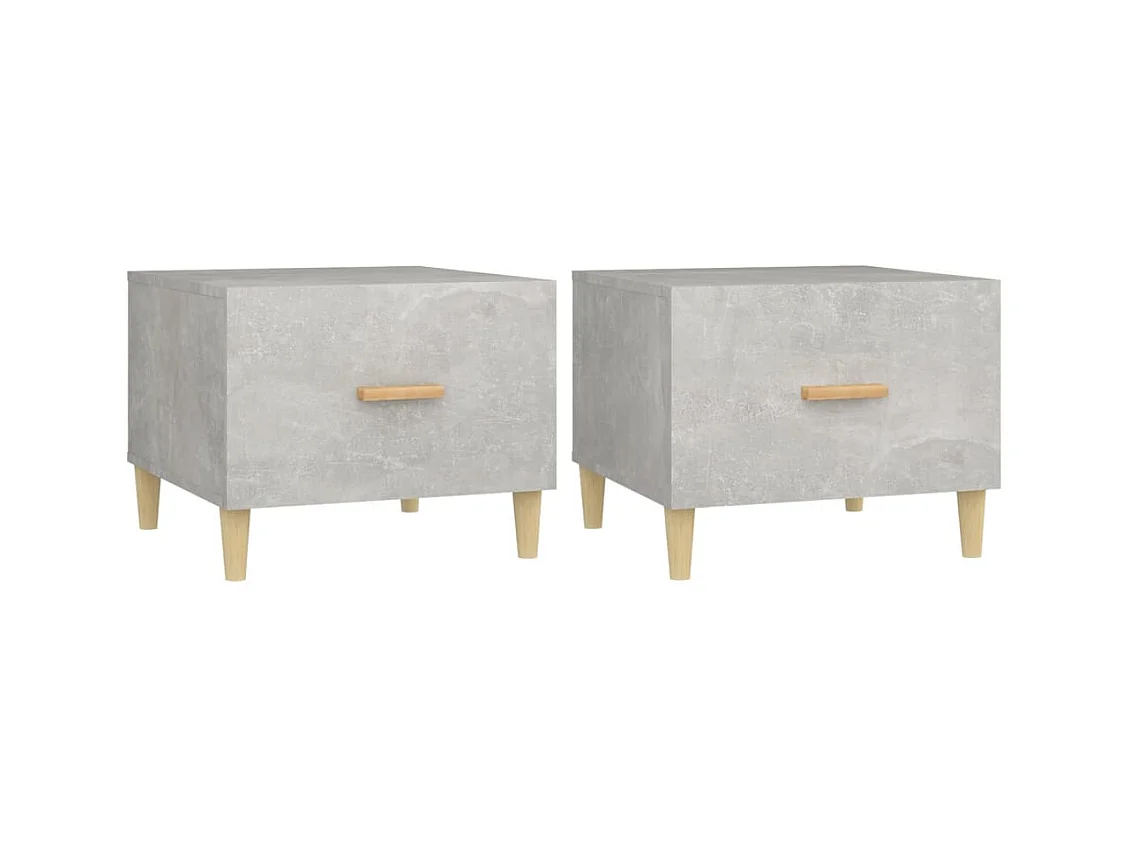 Tables basses 2 pcs gris béton 50x50x40 cm bois d'ingénierie SHL80138