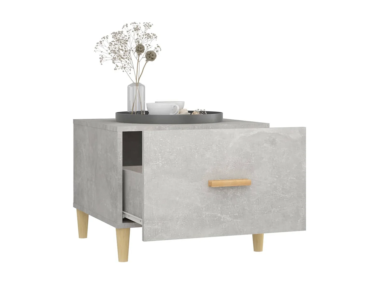 Couchtisch 2er Set-Sofatisch-Beistelltische Betongrau 50x50x40 cm Holzwerkstoff SHL26368