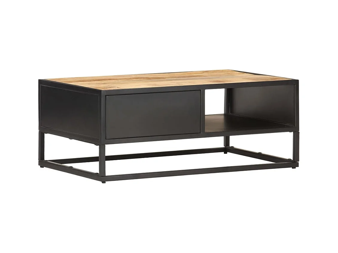 Mesa de centro | Mesa de apoio | Mesa de café c/ porta esculpida 90x55x36 cm mangueira áspera