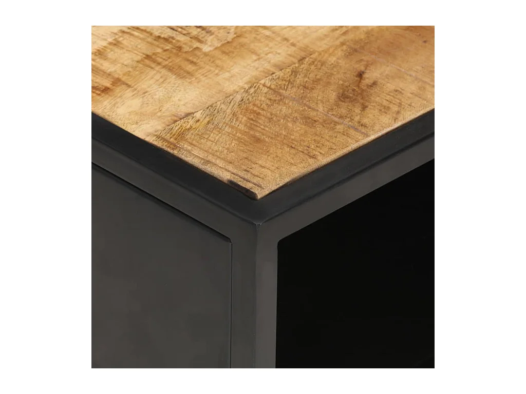 Mesa de centro | Mesa de apoio | Mesa de café c/ porta esculpida 90x55x36 cm mangueira áspera