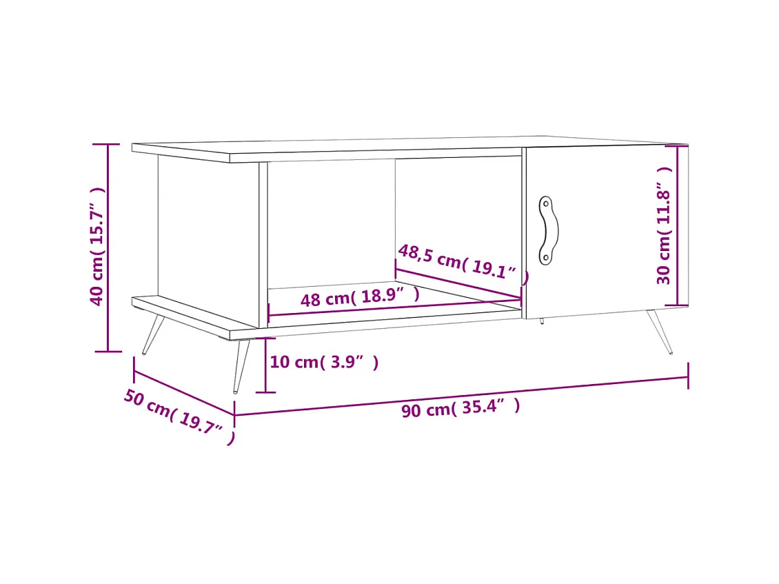 Mesa de centro | Mesa auxiliar madera de ingeniería roble Sonoma 68x68x40 cm SHL3706