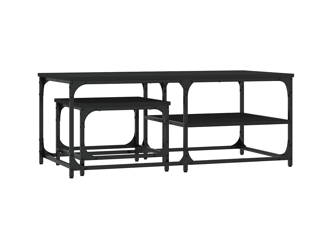 Tables basses gigognes de salon 2 pcs noir bois d'ingénierie SHL72919