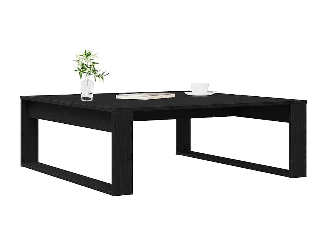 Couchtisch-Beistelltische-Sofatisch Schwarz Eichen-Optik 100x100x35 cm Holzwerkstoff SHL4863