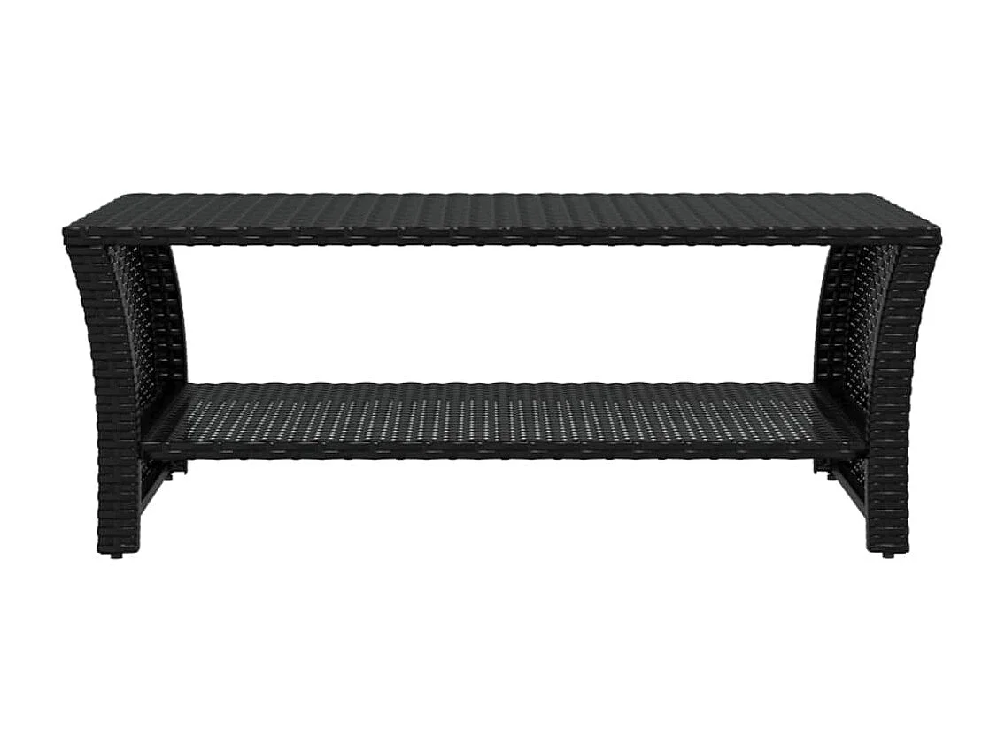 Table basse salon-Table d'appoint noir 100x50x40 cm résine tressée SHL98701