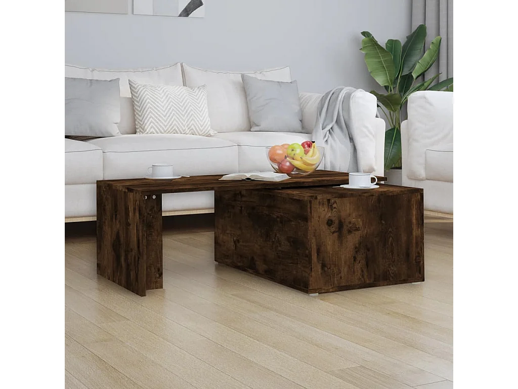Couchtisch-Sofatisch-Beistelltische Räuchereiche 150x50x35 cm Holzwerkstoff SHL94872