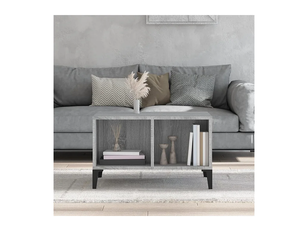 Salontafel | Woonkamertafel | Koffietafel 60x50x36,5 cm bewerkt hout grijs