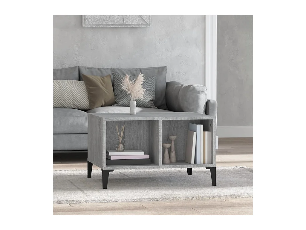 Salontafel | Woonkamertafel | Koffietafel 60x50x36,5 cm bewerkt hout grijs
