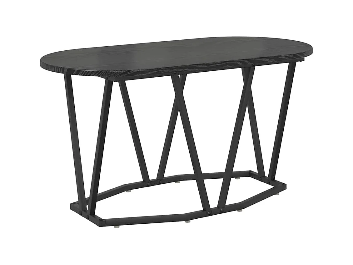 Table basse salon-Table d'appoint Noir en Chêne 80x40x40,5 cm en Bois D'ingénierie et Métal SHL23264