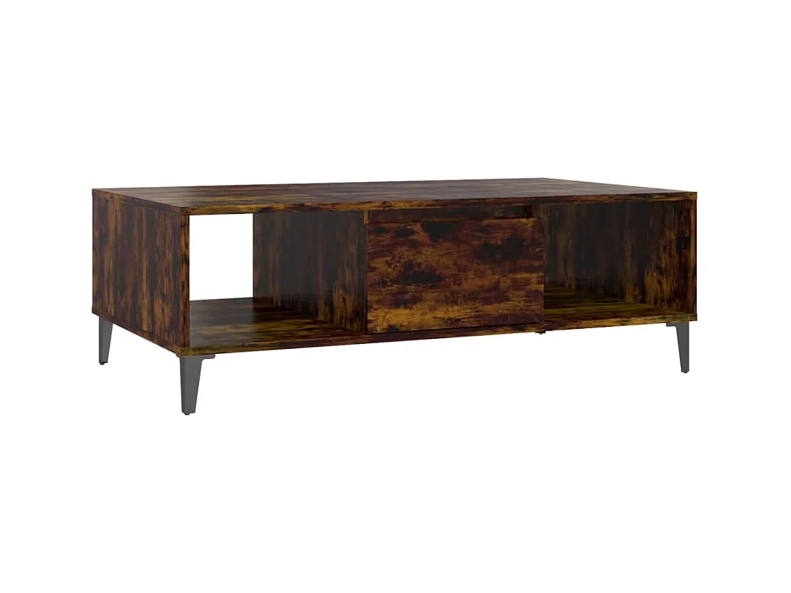 Table basse salon-Table d'appoint chêne fumé 103,5x60x35 cm bois d'ingénierie SHL44598