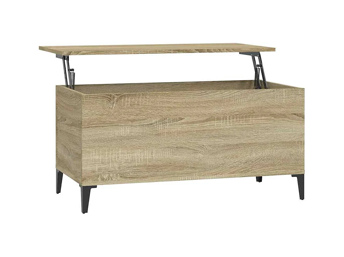 Mesa de centro | Mesa auxiliar madera contrachapada roble marrón 100x50,5x40 cm SHL3462