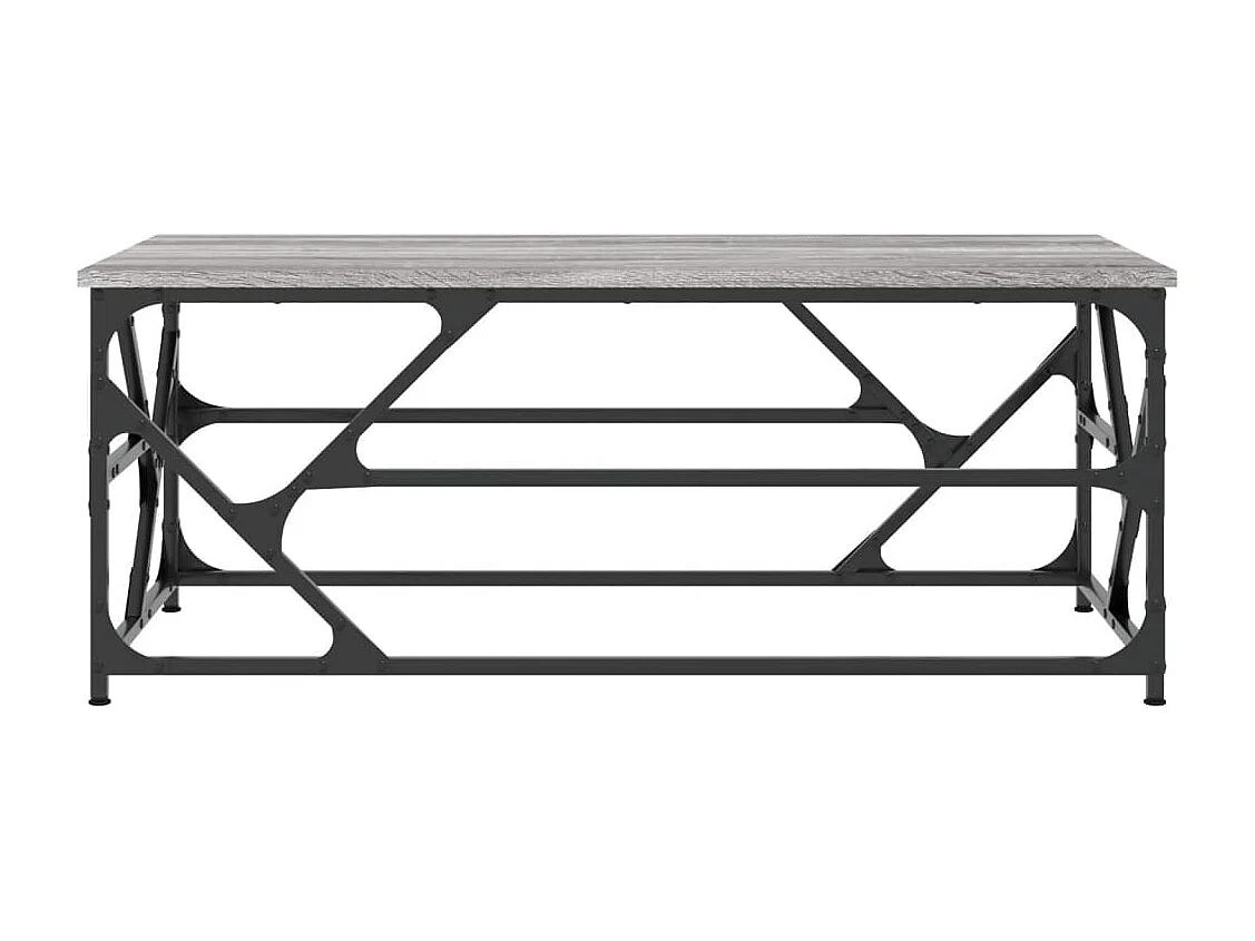 Mesa de centro-Mesa auxiliar acero inoxidable y madera maciza reciclada SHL575727