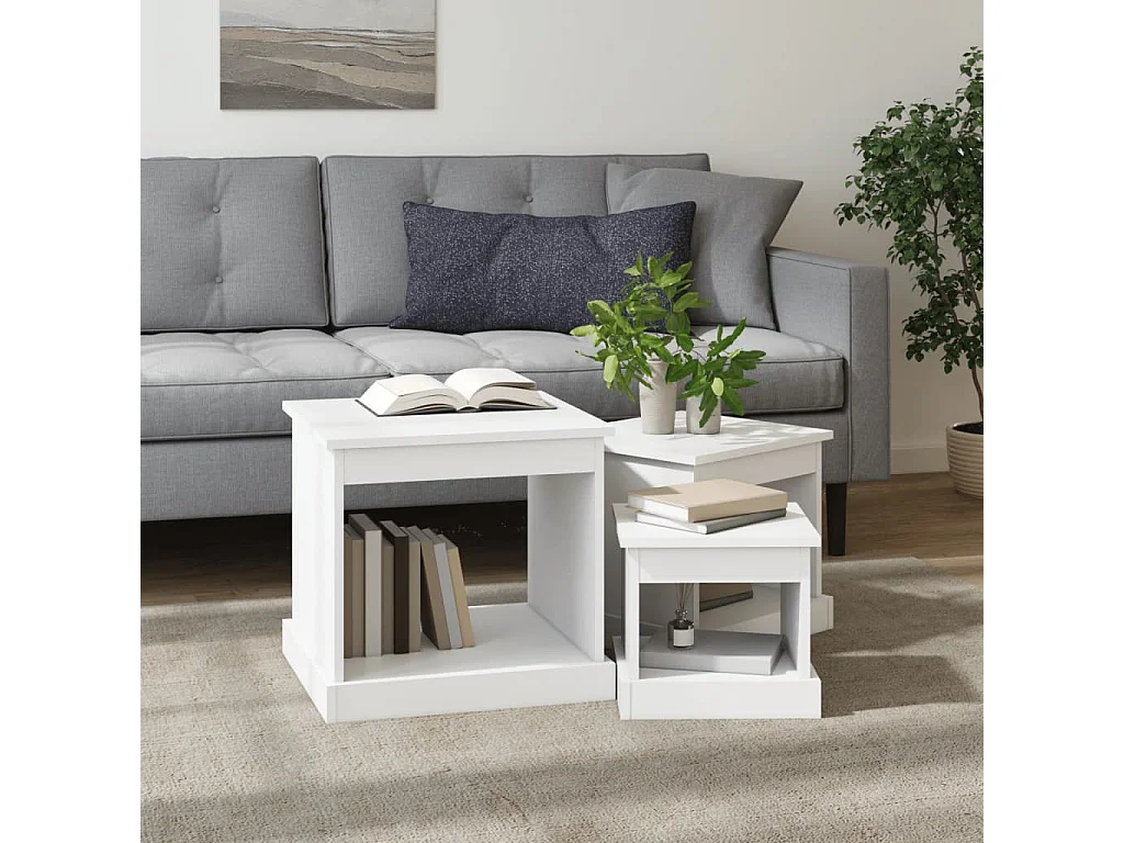 Mesa de centro | Mesa auxiliar madera contrachapada gris Sonoma 90x90x28 cm SHL481356