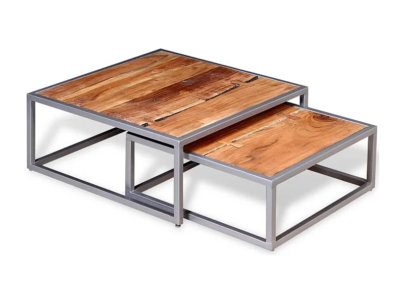 Mesa de centro | Mesa auxiliar salon y LED madera ingeniería gris hormigón 40x40x30cm SHL4196