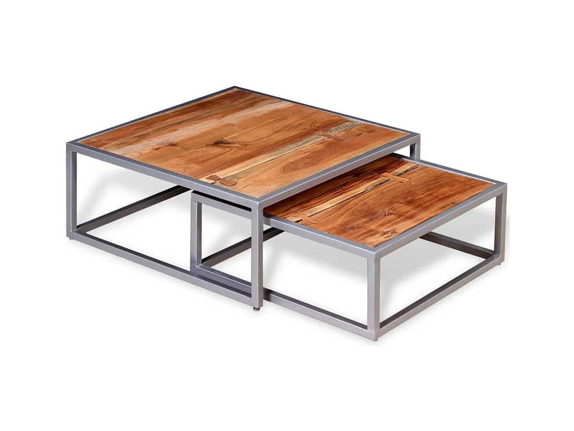 Mesa de centro | Mesa auxiliar salon y LED madera ingeniería gris hormigón 40x40x30cm SHL4196