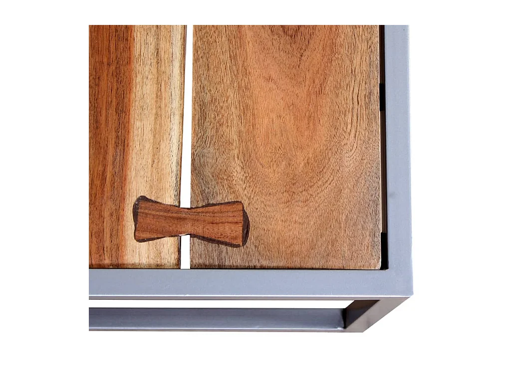 Mesa de centro | Mesa auxiliar salon y LED madera ingeniería gris hormigón 40x40x30cm SHL4196