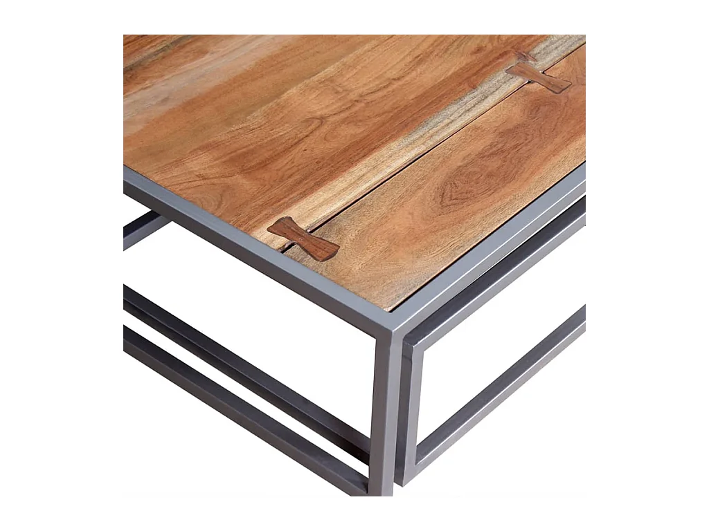 Mesa de centro | Mesa auxiliar salon y LED madera ingeniería gris hormigón 40x40x30cm SHL4196