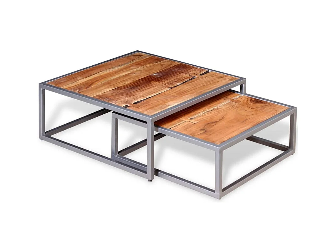 Ensemble de table basse 2 pièces Bois d'acacia massif SHL58816