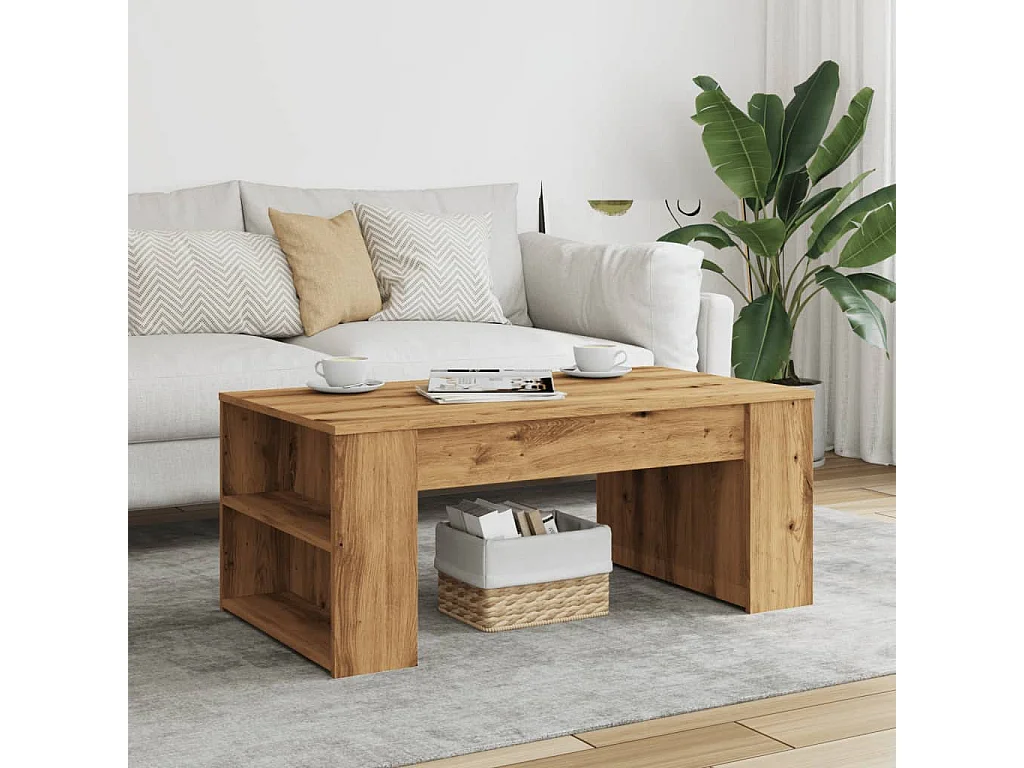 Couchtisch-Wohnzimmertisch-Beistelltische Artisan-Eiche 102x55x42 cm Holzwerkstoff SHL28694