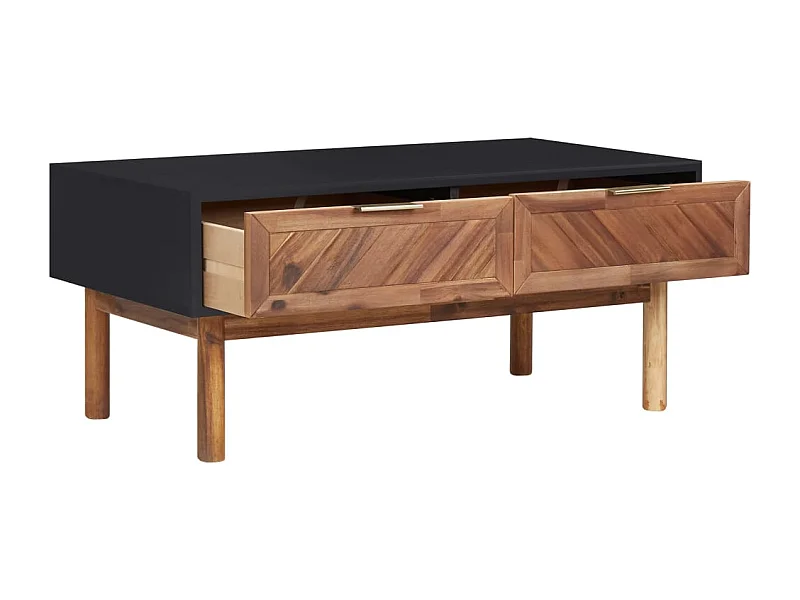 Mesa de centro-Mesa auxiliar de madera maciza de acacia y MDF 90x50x40 cm SHL251