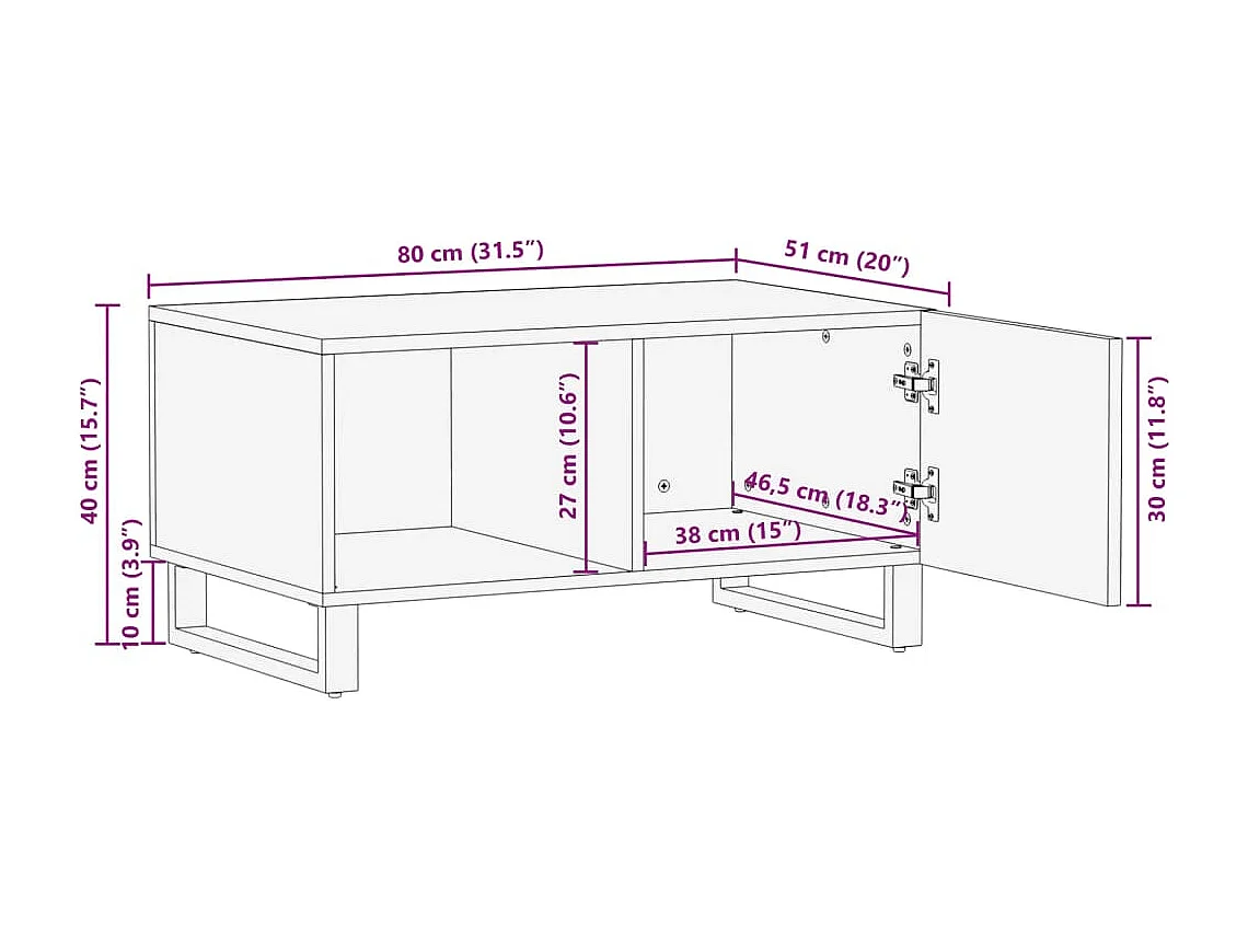 Mesa de centro | Mesa auxiliar con luces LED madera de ingeniería negra SHL382508