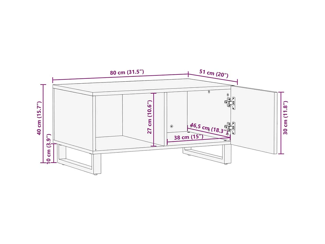Mesa de centro | Mesa auxiliar con luces LED madera de ingeniería negra SHL382508