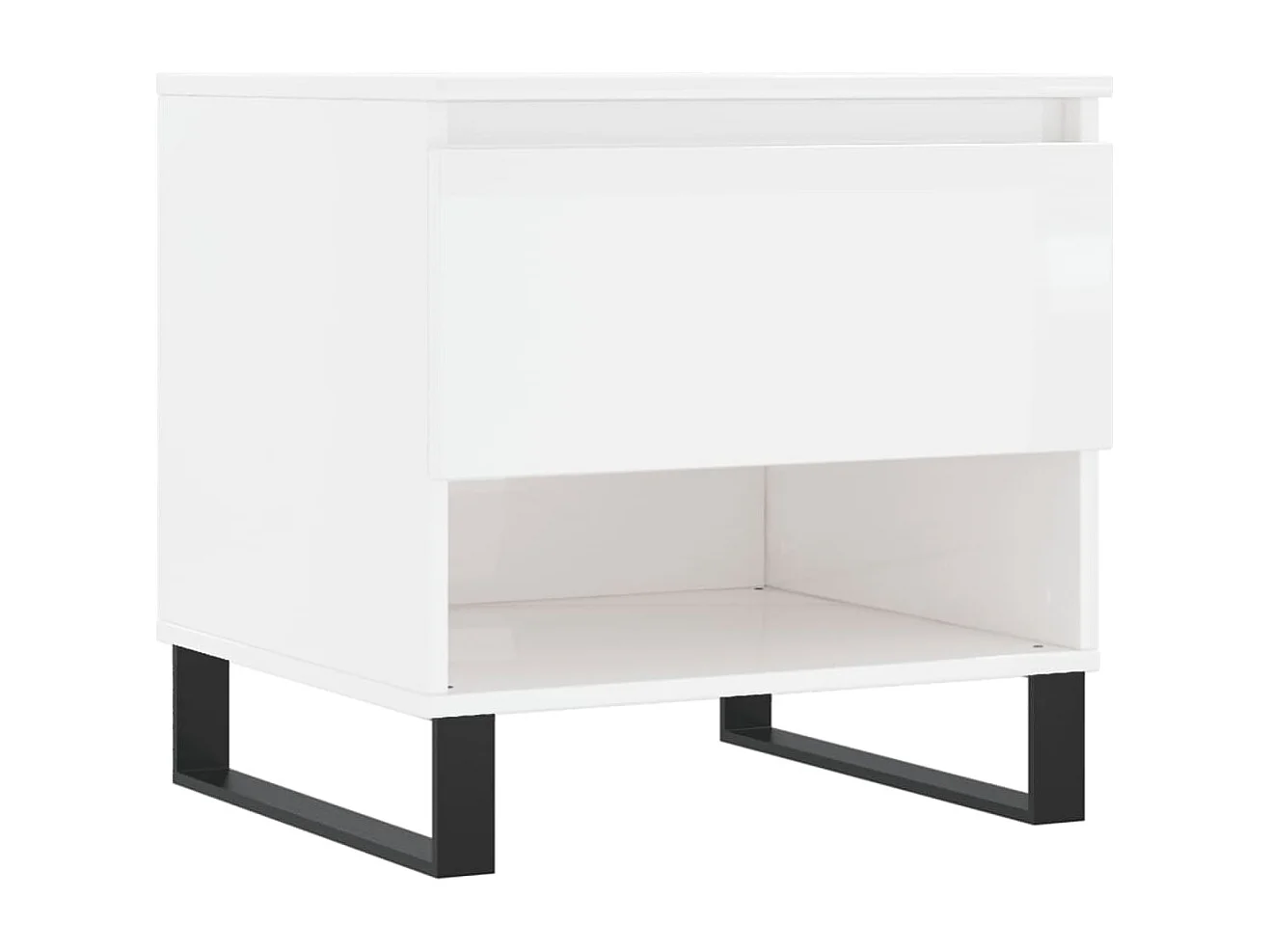 Lot de 2 Tables basses-Tables d'appoint blanc brillant 50x46x50cm bois d'ingénierie SHL24705