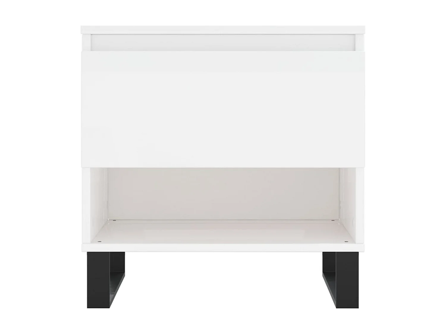 Lot de 2 Tables basses-Tables d'appoint blanc brillant 50x46x50cm bois d'ingénierie SHL24705