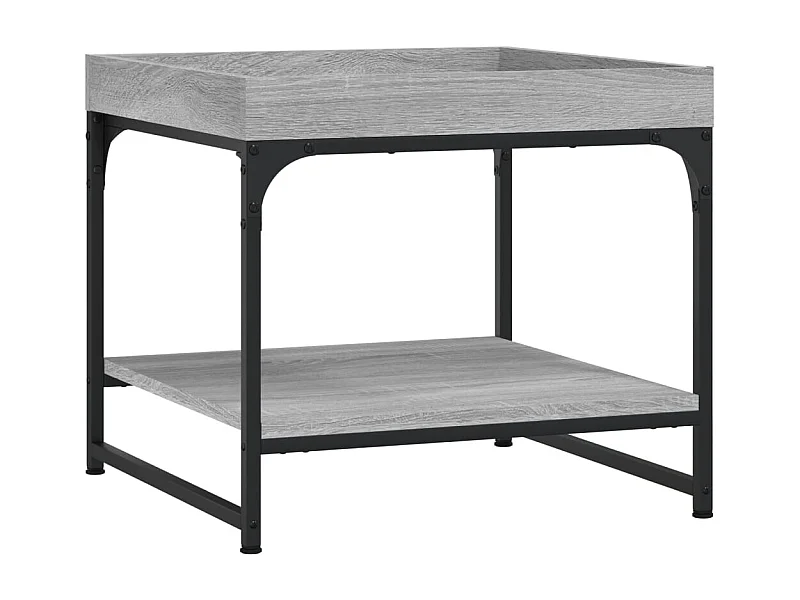 Salontafel | Woonkamertafel | Bijzettafel 49,5x49,5x45 cm bewerkt hout grijs sonoma eikenkleur