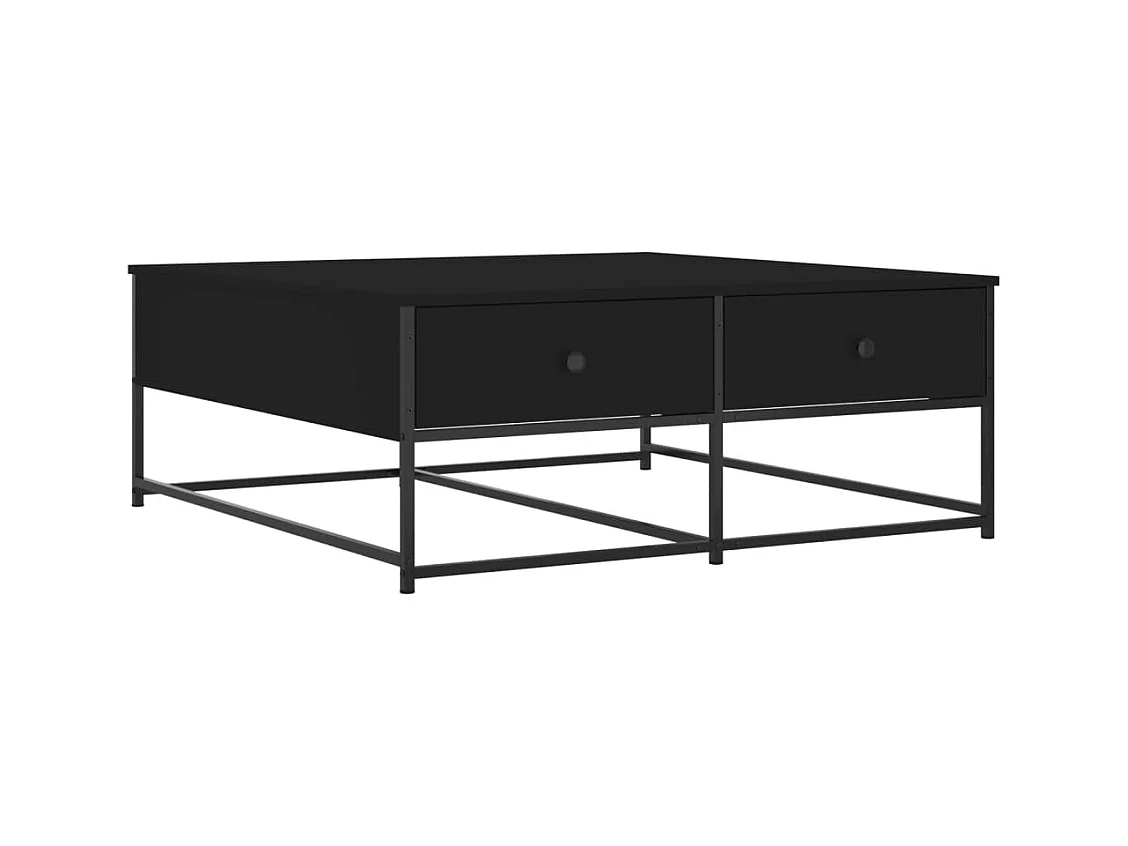 Mesa de centro | Mesa de apoio 100x99x40 cm derivados de madeira preto