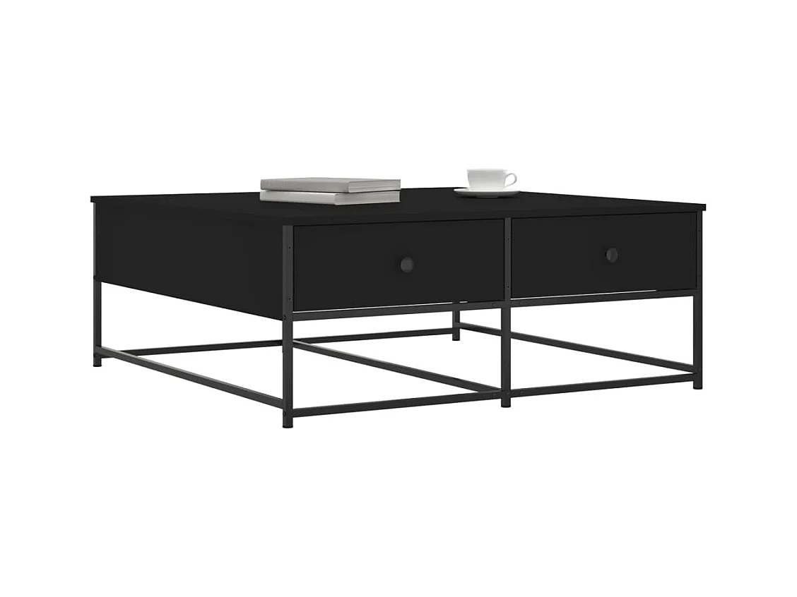 Mesa de centro | Mesa de apoio 100x99x40 cm derivados de madeira preto